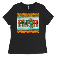 Black faith cross and sunflower tumbler Ladies Tee - HRA Design Shop