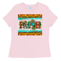 Bubblegum Pink faith cross and sunflower tumbler Ladies Tee - HRA Design Shop