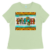 Matcha faith cross and sunflower tumbler Ladies Tee - HRA Design Shop