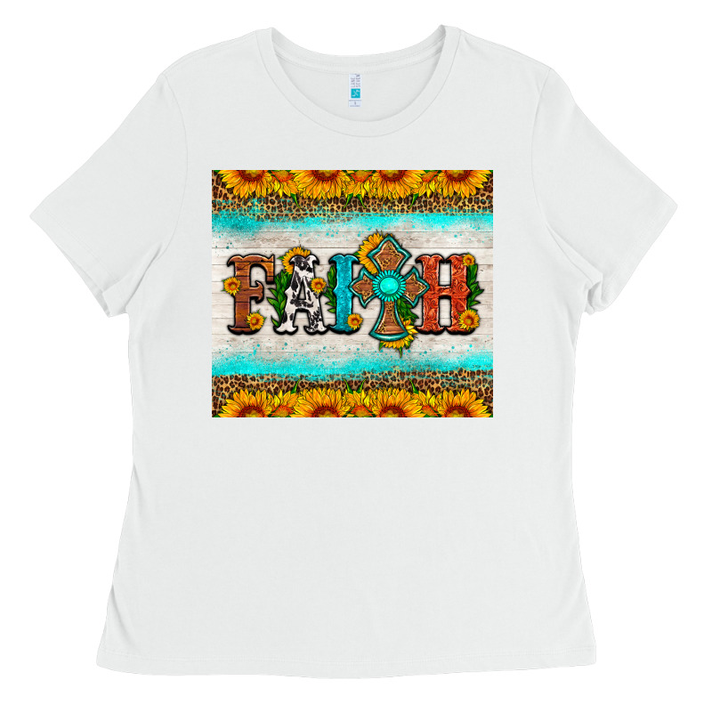 Faith Cross And Sunflower Tumbler Ladies Tee by HRA Design Shop | Teevron