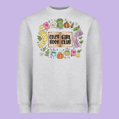 Cozy Book Girl Club Heavyweight Sweatshirt Designed By Maliassmallbusiness