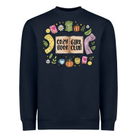 Navy cozy book girl club Heavyweight Sweatshirt - MaliasSmallBusiness