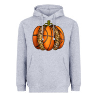 Heather Grey Basketball Pumpkin Heavyweight Hoodie - texasbilliewilder