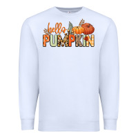 White Hello pumpkin Premium Sweatshirt - NancyCooperArtShop