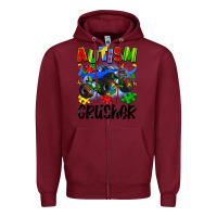 Burgundy autism crusher Zipper Hoodie - Artiststas