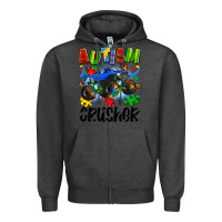 Charcoal Heather autism crusher Zipper Hoodie - Artiststas