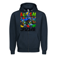 Navy autism crusher Zipper Hoodie - Artiststas