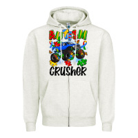 Oatmeal Heather autism crusher Zipper Hoodie - Artiststas