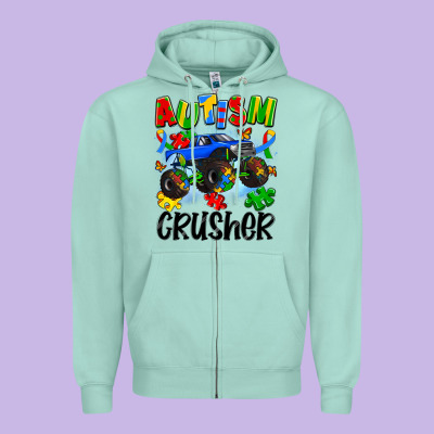 Autism Crusher Zipper Hoodie Designed By Artiststas