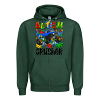 Sports Green autism crusher Zipper Hoodie - Artiststas