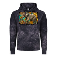 Cloud Black western sunflowers elephant Vintage Hoodie - LillyAllenDesigns