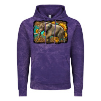 Cloud Purple western sunflowers elephant Vintage Hoodie - LillyAllenDesigns