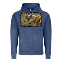 Vintage Denim western sunflowers elephant Vintage Hoodie - LillyAllenDesigns
