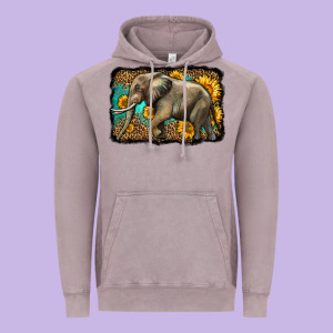 Western Sunflowers Elephant Vintage Hoodie Designed By Lillyallendesigns