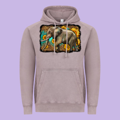 Western Sunflowers Elephant Vintage Hoodie Designed By Lillyallendesigns