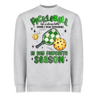Heather Grey pickleball is my favorite season Heavyweight Sweatshirt - MaliasSmallBusiness