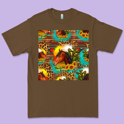 Desert Horse Seamless Patern Premium Tee Designed By Hra Design Shop
