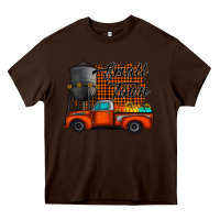 Chocolate Brown small town fall Heavy Core Tee - CowhideDigitalArt