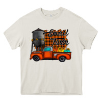 Cream small town fall Heavy Core Tee - CowhideDigitalArt