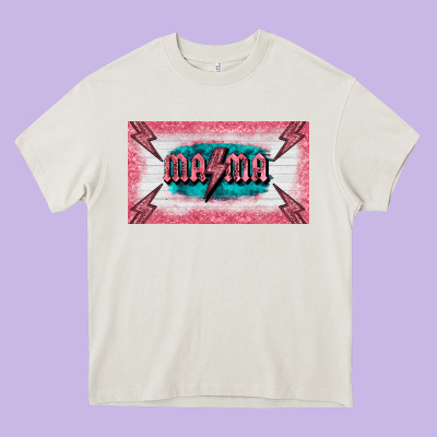 Western Mama Pink Glitter Heavy Core Tee Designed By Barkaloodesign