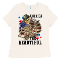 Bone America the beautiful 4th of july Ladies Tee - CowGirlArtShop