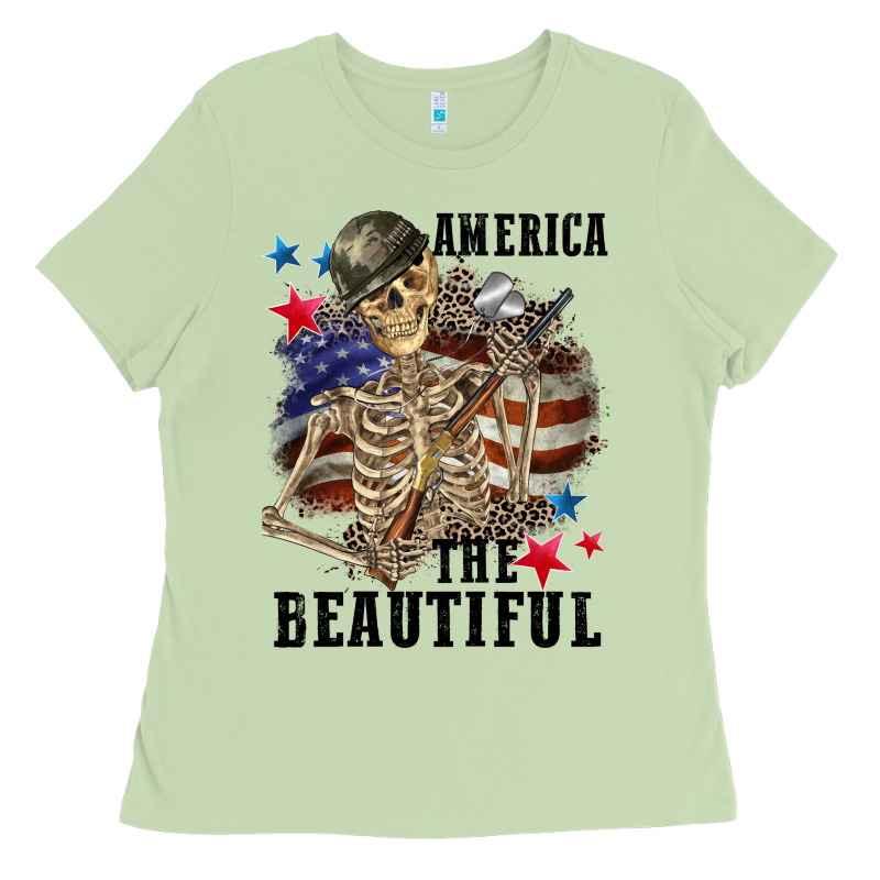 America The Beautiful 4th Of July Ladies Tee by CowGirlArtShop | Teevron