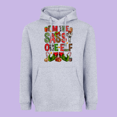 I'm The Sassy On The Elf Heavyweight Hoodie Designed By Nancycooperartshop