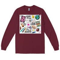 Burgundy teacher always learning Long Sleeve Tee - NancyCooperArtShop
