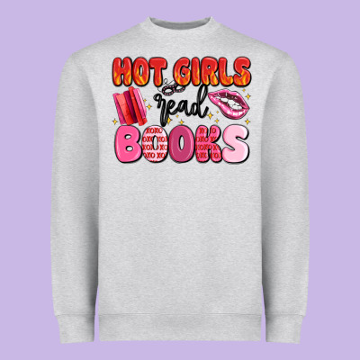 Hot Girls Read Books Heavyweight Sweatshirt Designed By Maliassmallbusiness