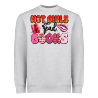 Heather Grey hot girls read books Heavyweight Sweatshirt - MaliasSmallBusiness
