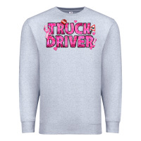 Heather Grey Breast Cancer truck driver Premium Sweatshirt - texasbilliewilder