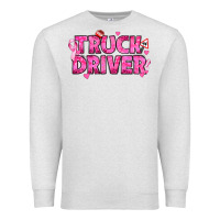 Oatmeal Heather Breast Cancer truck driver Premium Sweatshirt - texasbilliewilder