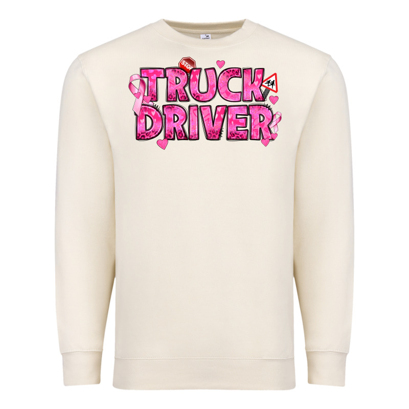 Breast Cancer Truck Driver Premium Sweatshirt by texasbilliewilder | Teevron