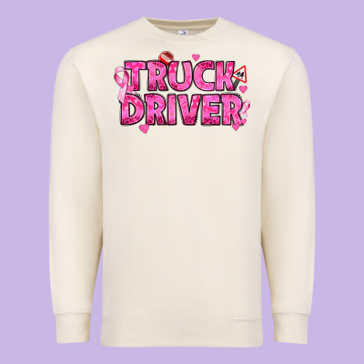 Breast Cancer Truck Driver Premium Sweatshirt Designed By Texasbilliewilder