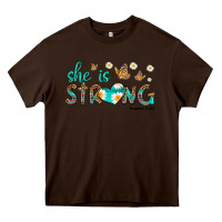 Chocolate Brown she is strong Heavy Core Tee - HRA Design Shop