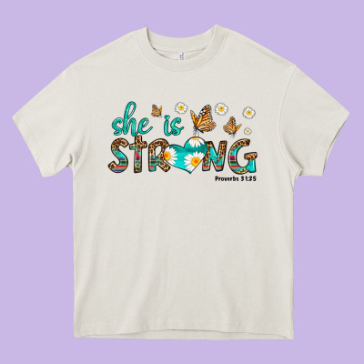 She Is Strong Heavy Core Tee Designed By Hra Design Shop