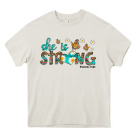 Cream she is strong Heavy Core Tee - HRA Design Shop