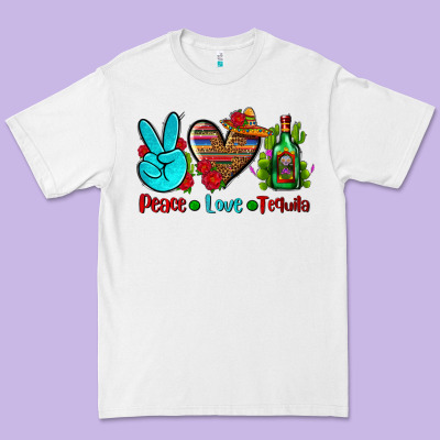 Peace Love Tequila Premium Tee Designed By Adodesignshop