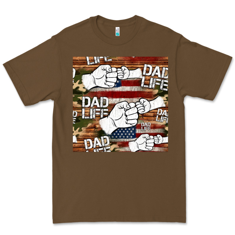 Dad Life Fist Bump Seamless Pattern Premium Tee by HRA Design Shop | Teevron