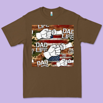 Dad Life Fist Bump Seamless Pattern Premium Tee Designed By Hra Design Shop
