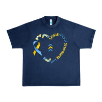 Navy world down syndrome day Urban Heavy Tee - MaliasSmallBusiness