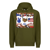 Army Green peace love america Premium Hoodie - TumblerDesignByShophia