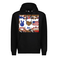 Black peace love america Premium Hoodie - TumblerDesignByShophia
