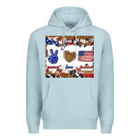 Blue Mist peace love america Premium Hoodie - TumblerDesignByShophia