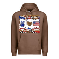 Chestnut peace love america Premium Hoodie - TumblerDesignByShophia