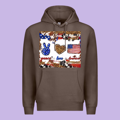 Peace Love America Premium Hoodie Designed By Tumblerdesignbyshophia