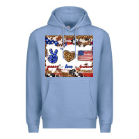 Colony Blue peace love america Premium Hoodie - TumblerDesignByShophia