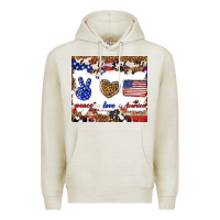 Oatmeal Heather peace love america Premium Hoodie - TumblerDesignByShophia