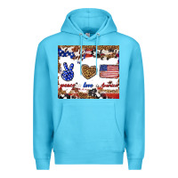 Ocean Blue peace love america Premium Hoodie - TumblerDesignByShophia