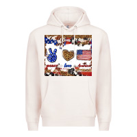 Pale Pink peace love america Premium Hoodie - TumblerDesignByShophia
